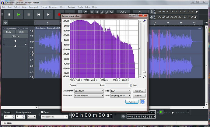 audacity spectrum