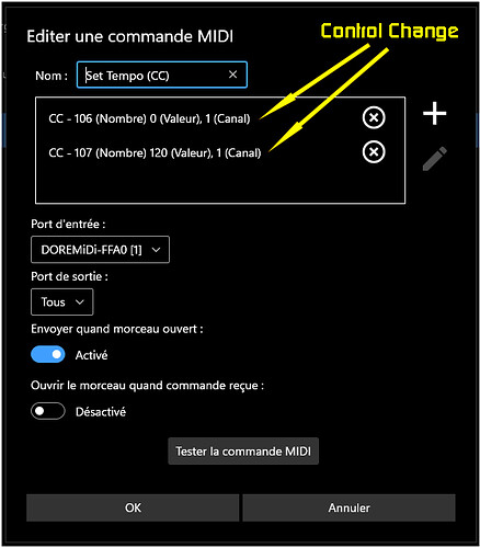 Control Change Set Tempo